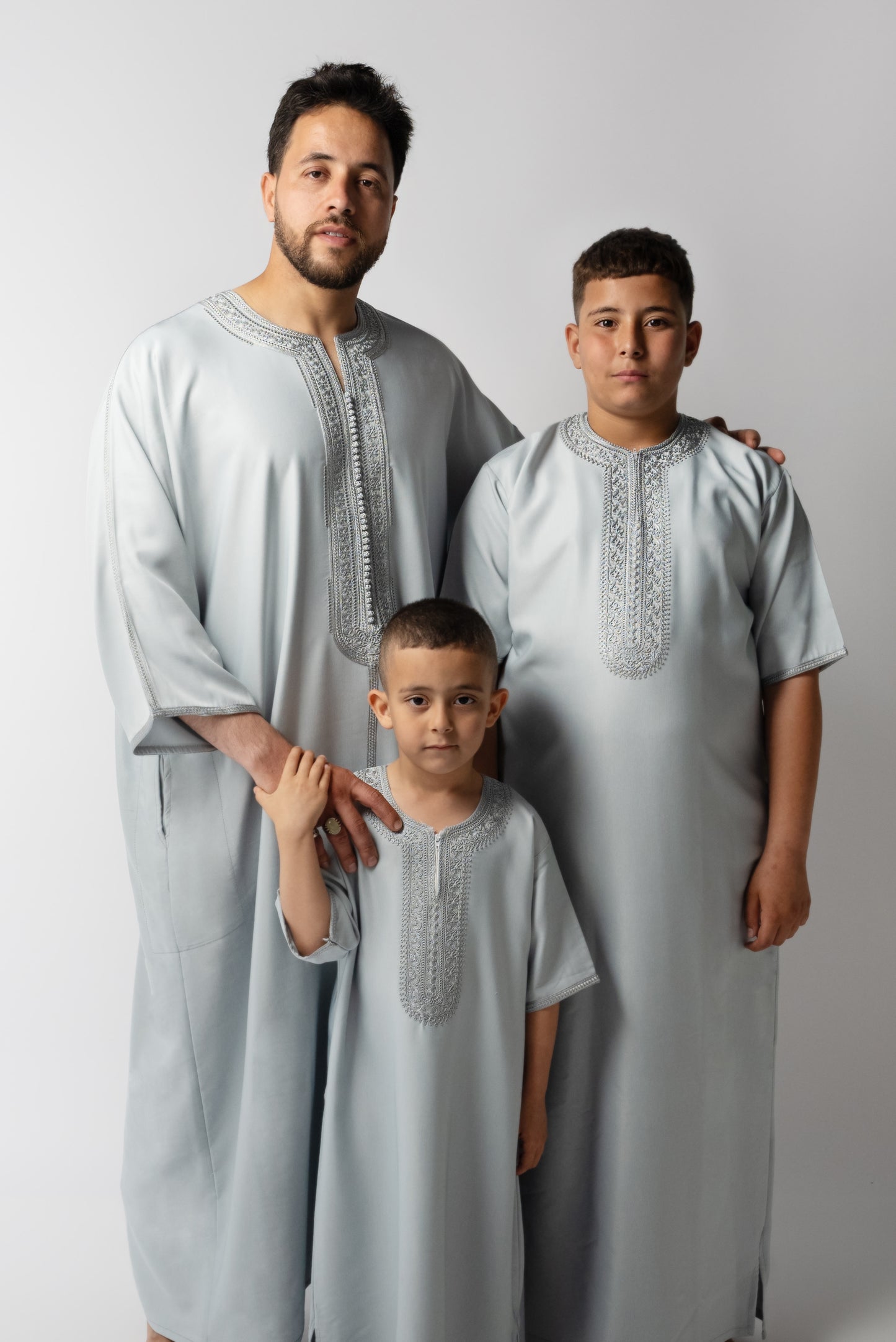 Ice Grey Children's Moroccan Gandoura