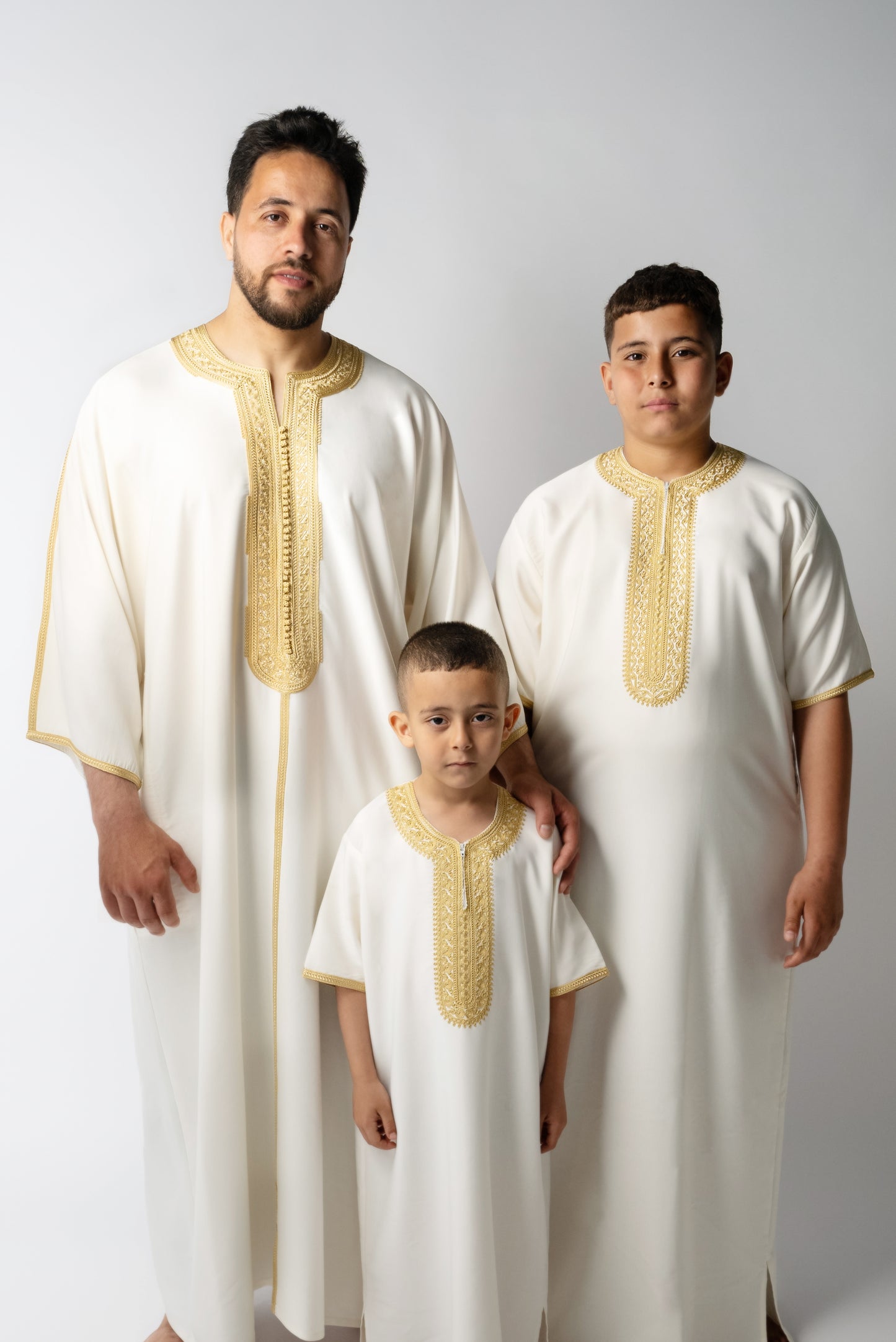 White & Gold Children's Moroccan Gandoura