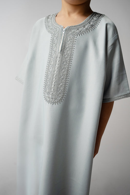 Ice Grey Children's Moroccan Gandoura