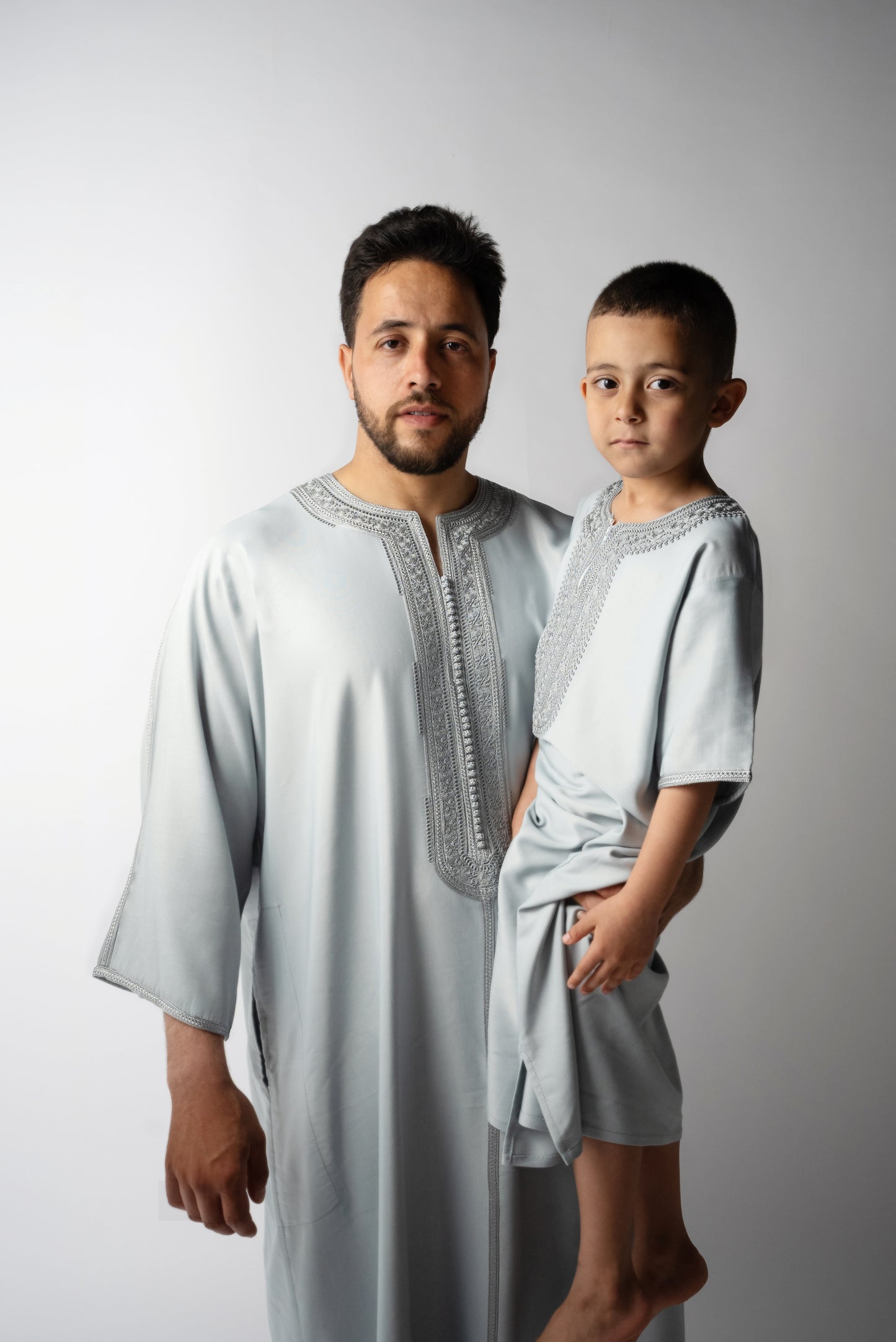 Ice Grey Children's Moroccan Gandoura