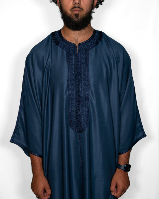 Navy Blue Moroccan Gandoura