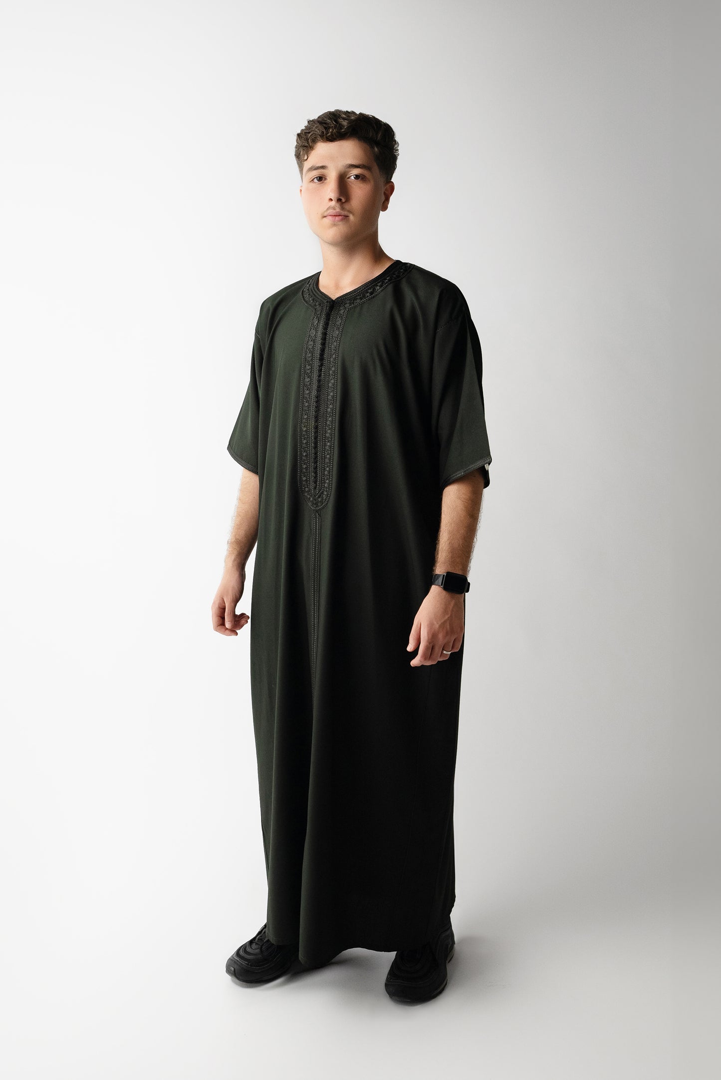 Off Black Slim Fit Moroccan Gandoura