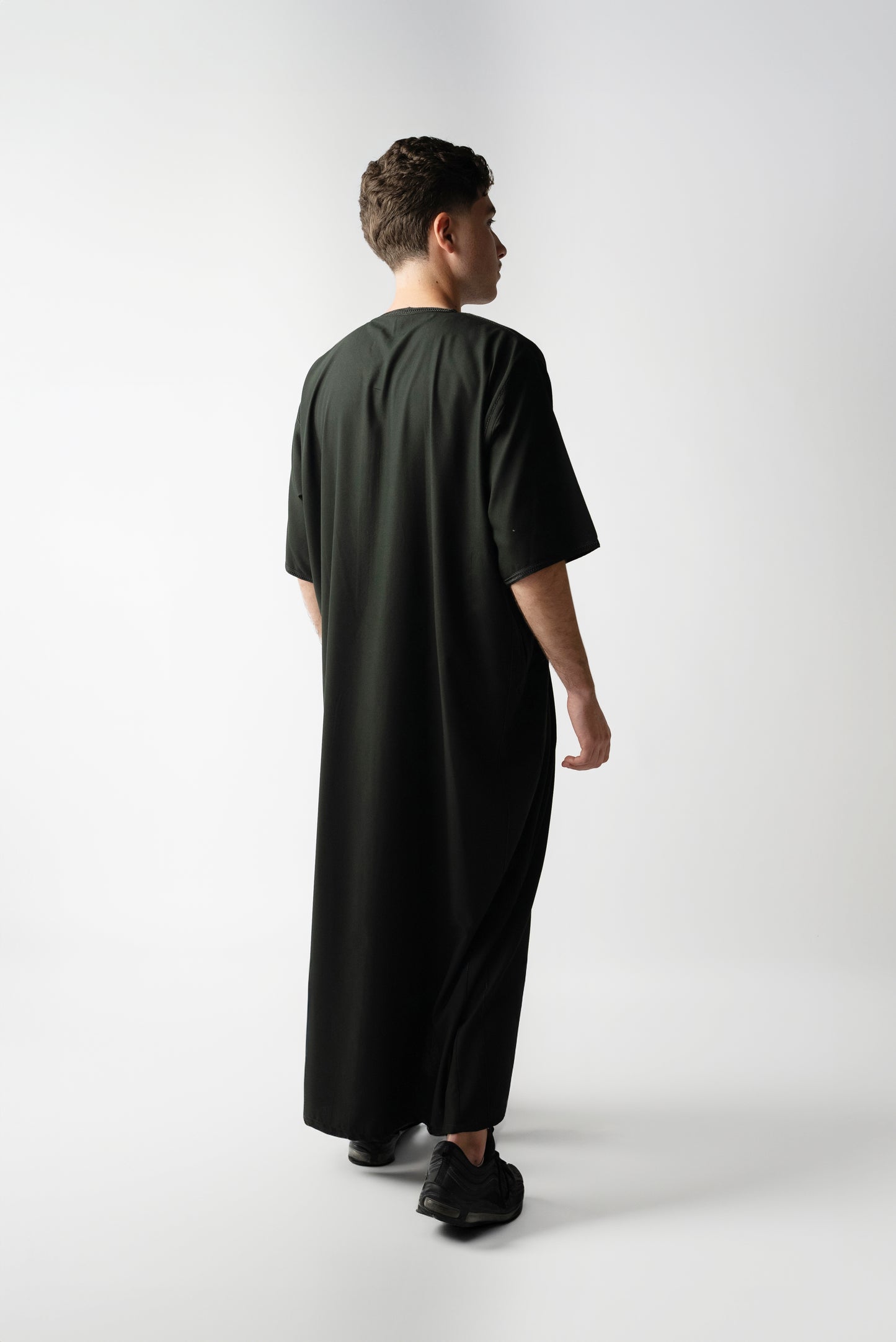 Off Black Slim Fit Moroccan Gandoura