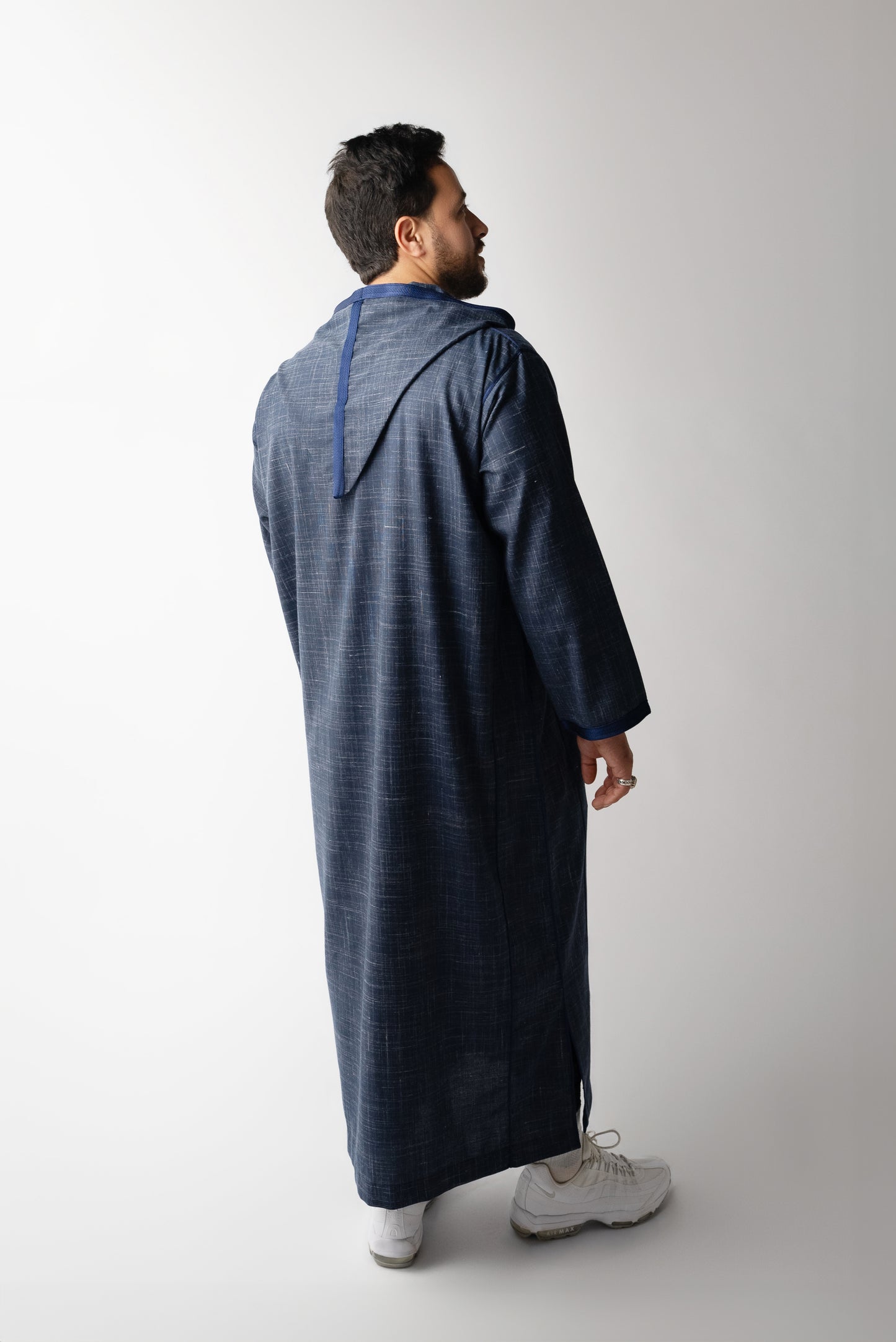 Jean Blue Hooded Linen Jilaba
